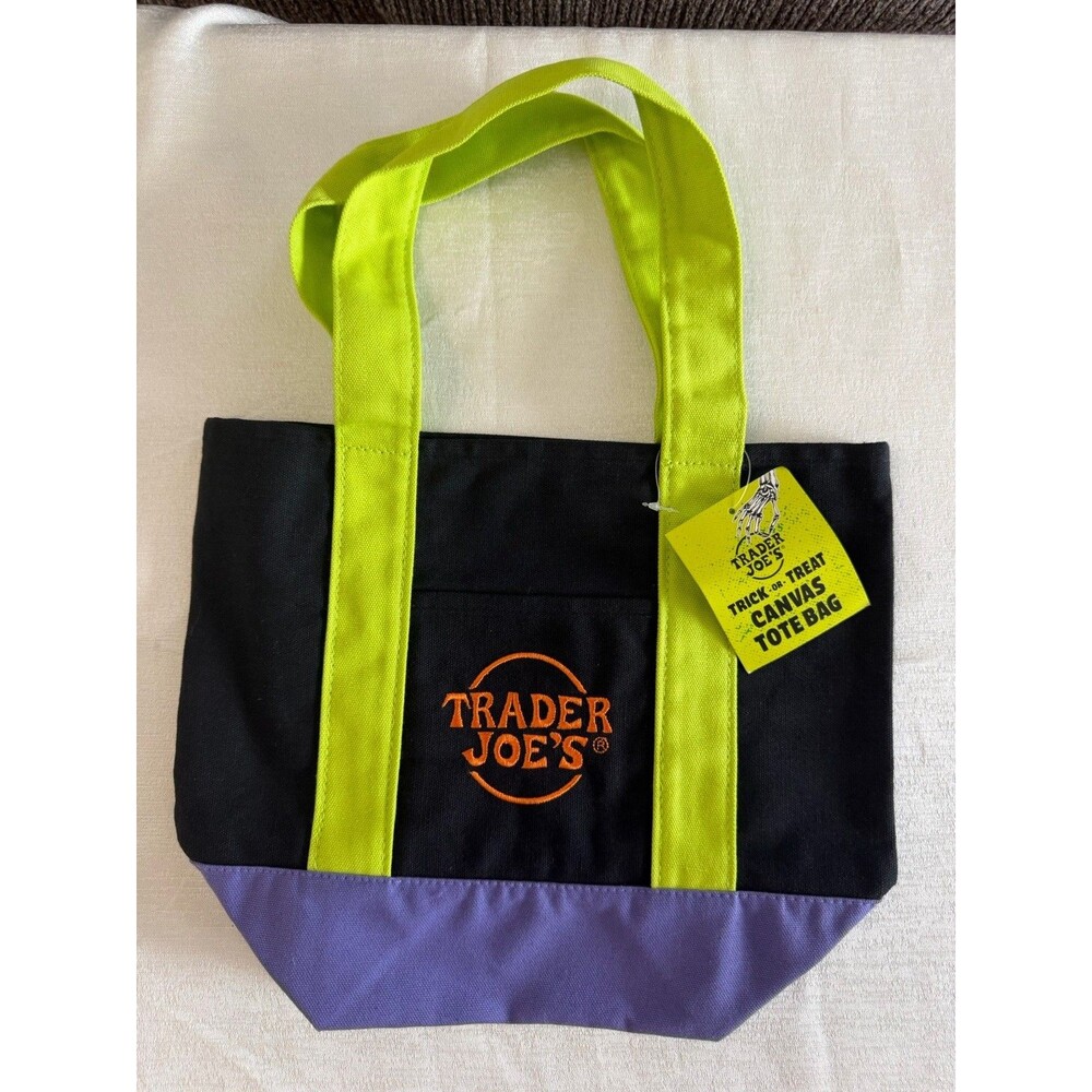 Trader Joe's Trick-or-Treat Canvas Mini Tote Bag - Multi-Color